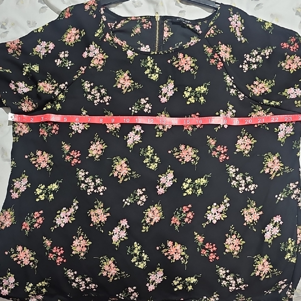 🍀Papermoon Pink Floral Short Sleeve Blouse